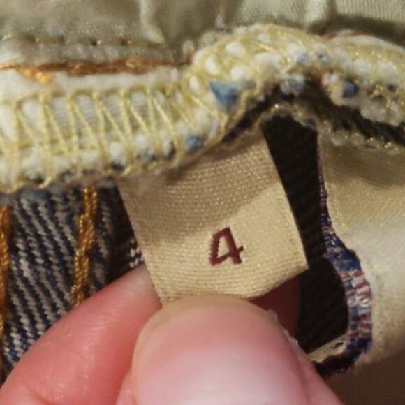 CAbi Floral Patchwork Medium Demin Distressed Boho Straight Leg Y2K Inspo Size 4 - Picture 9 of 11